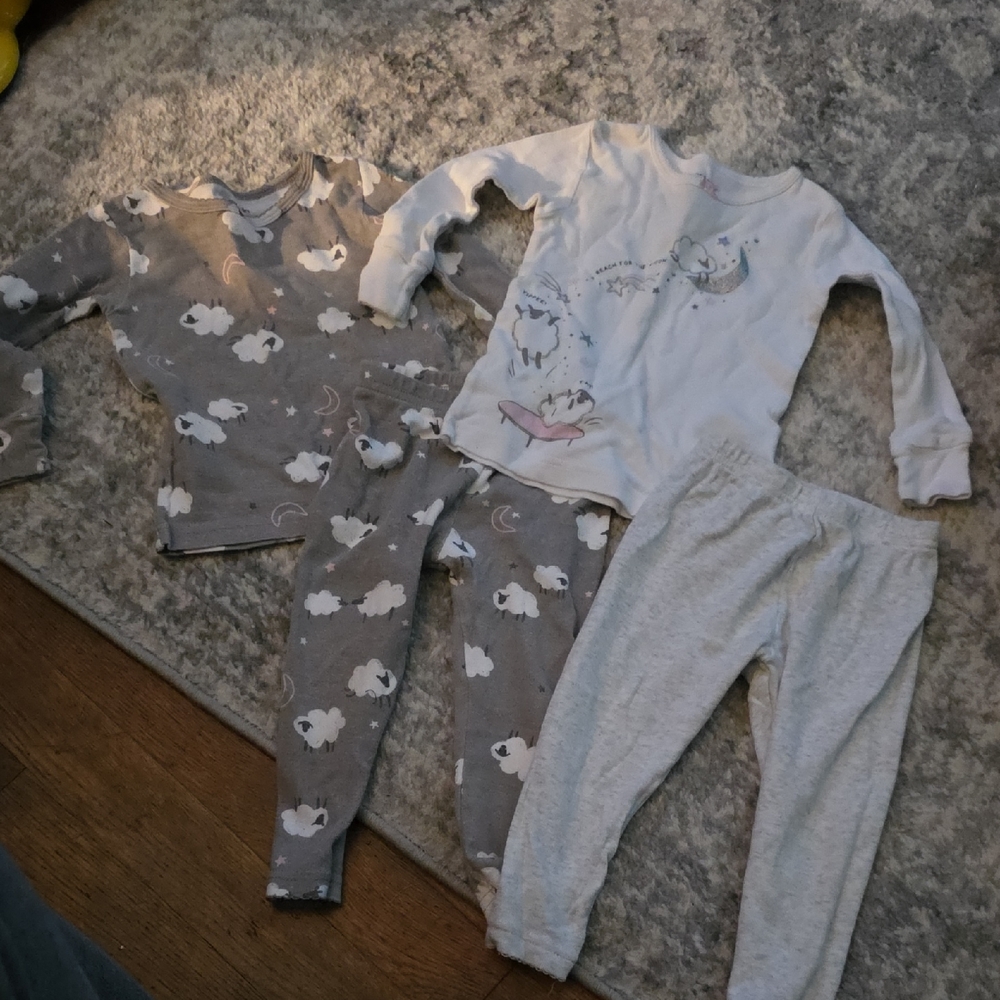 Carter's Soft Gray Pajama with Pink Accent